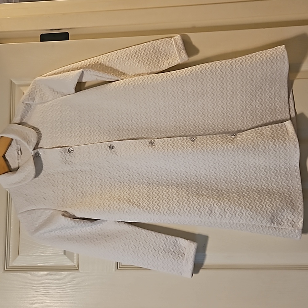 Nannette Kids White Elegant Button Down Coat Size 10